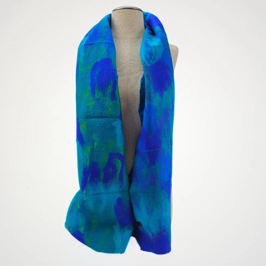 Feltiful Scarves Deep Sea Watercolor Felted Scarf Deep Sea Watercolor Felted Scarf