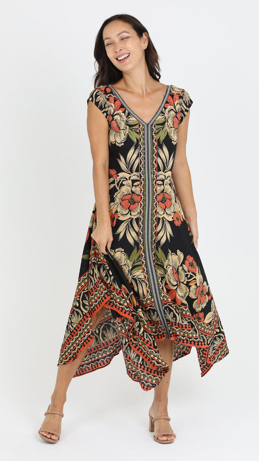 Lola P Fluttery Cap Sleeve Dress