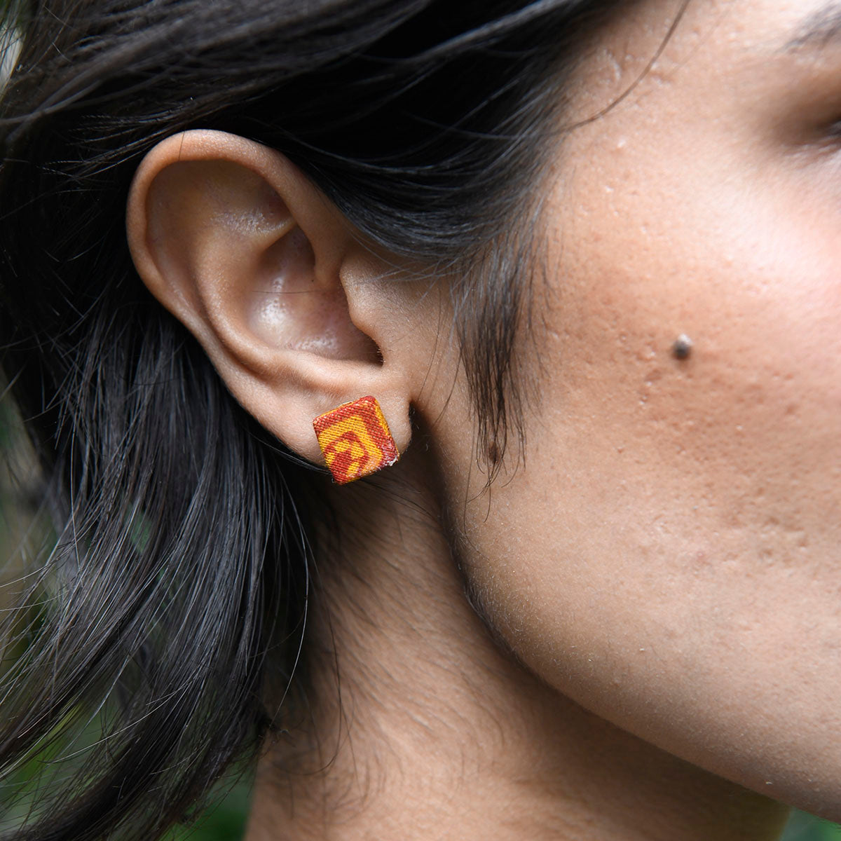 World Finds Kantha Square Post Earrings