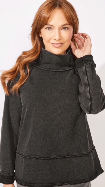 Escape by Habitat Tops Escape Horizon Wash Alpine Mock Neck Sweater Escape Horizon Wash Alpine Mock Neck Sweater