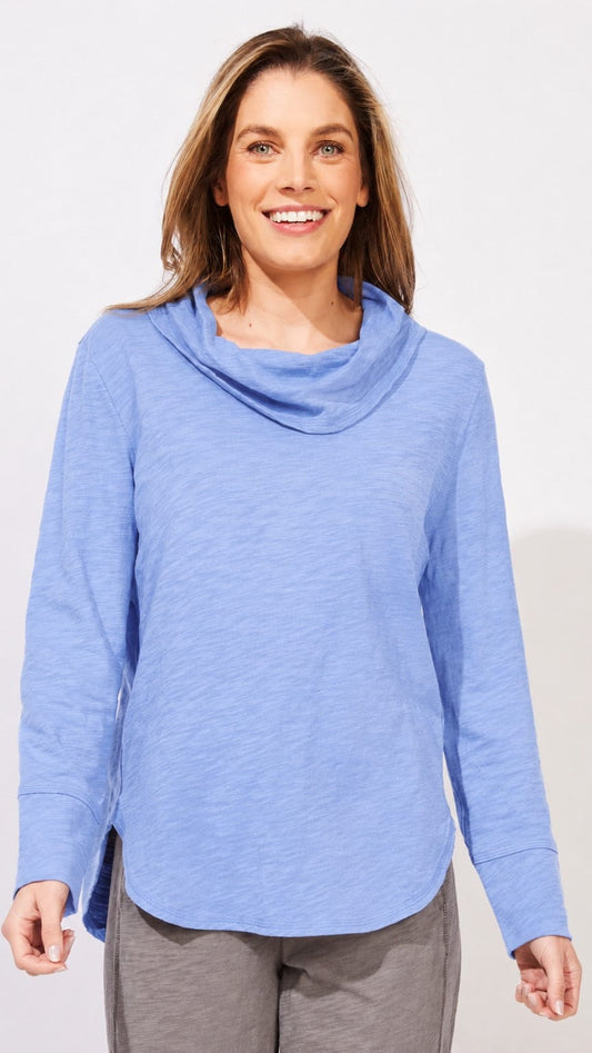 Escape by Habitat Tunics Escape Cotton Slub Hi-Low Cowl Tee - Multiple Colors 10474974 Escape Cotton Slub Hi-Low Cowl Tee - Multiple Colors