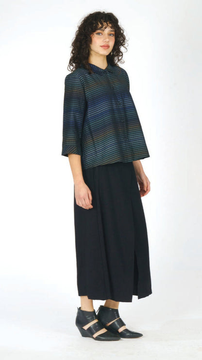 Niche Shimmer Stripe Twinbutton Top