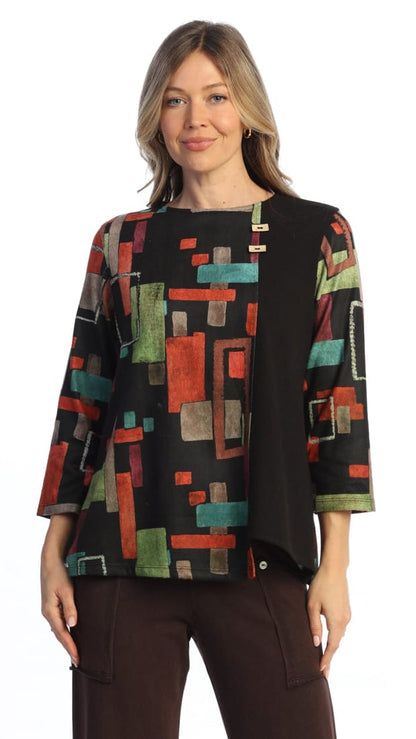Jess & Jane Tunics Jess & Jane French Brushed Tunic with Button Accents 10654430 Jess & Jane French Brushed Tunic with Button Accents