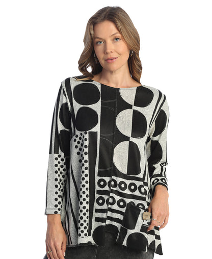 Jess & Jane French Brushed Patch Pocket Tunic - Multiple Prints