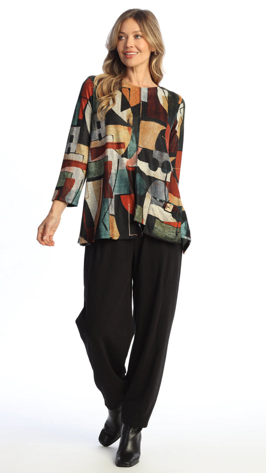 Jess & Jane French Brushed Patch Pocket Tunic - Multiple Prints