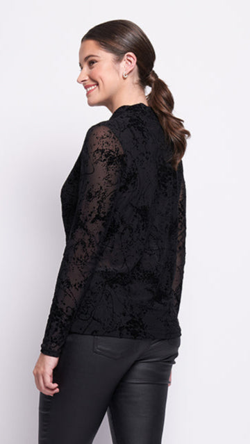 Foil International Velvet Mock Neck Top
