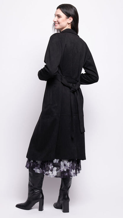 Foil Faux-Sure Trench Coat