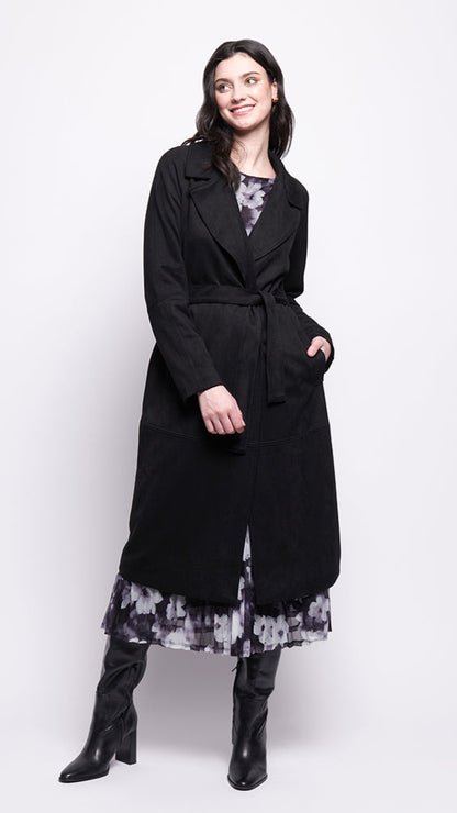 Foil Faux-Sure Trench Coat