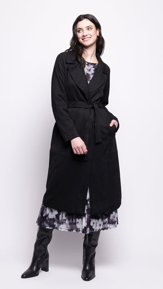 Foil Faux-Sure Trench Coat