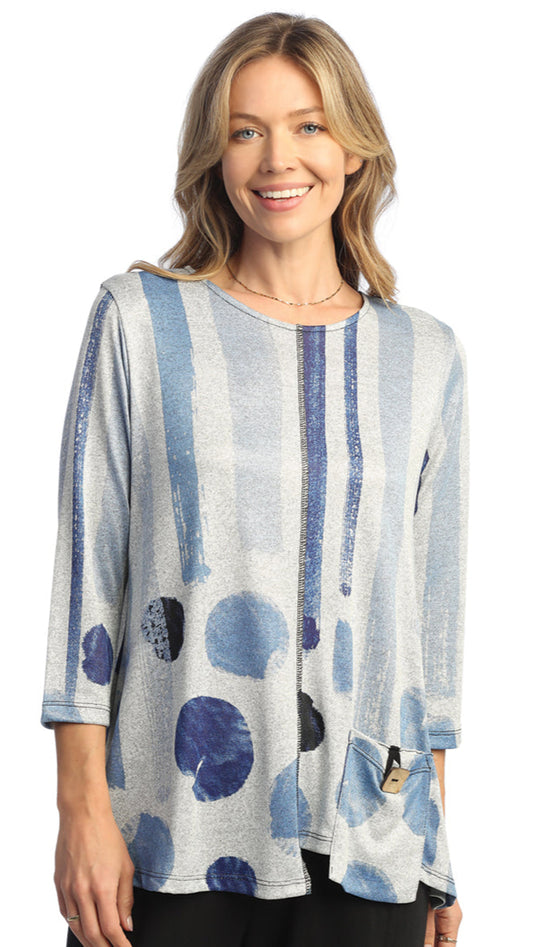 Jess & Jane Fine Knit Seam Stem Hem Top