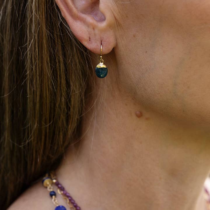 Anne Vaughan Designs Jewelry Earrings Anne Vaughan Blue Apatite Bezel Earrings Anne Vaughan Blue Apatite Bezel Earrings