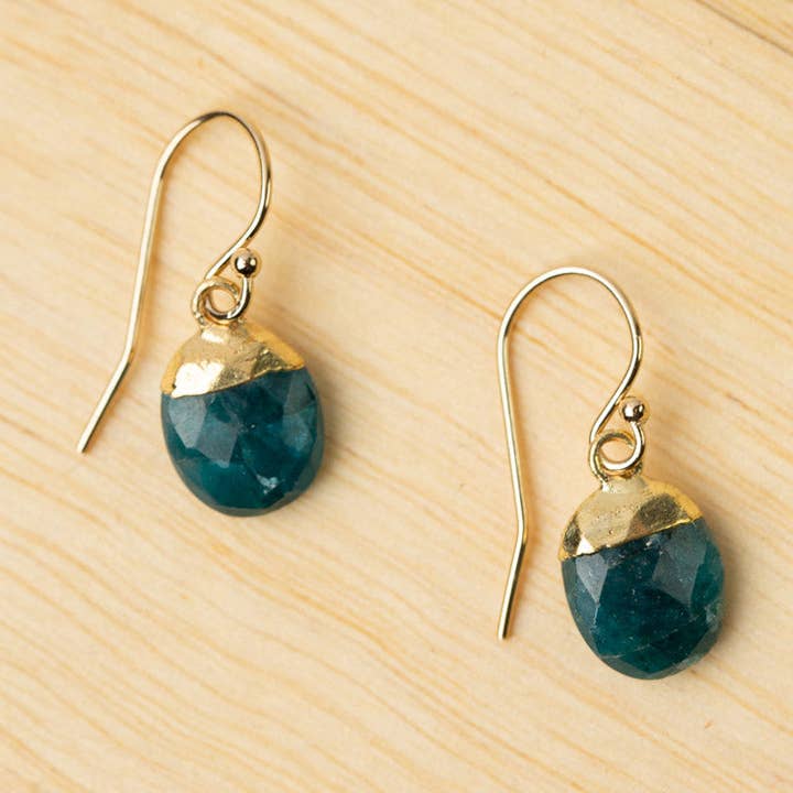 Anne Vaughan Designs Jewelry Earrings Anne Vaughan Blue Apatite Bezel Earrings Anne Vaughan Blue Apatite Bezel Earrings