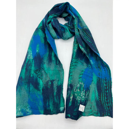 Nurbu Inc. Scarves Felted Vintage Silk Sari Scarf - Multiple Colors Felted Vintage Silk Sari Scarf - Multiple Colors