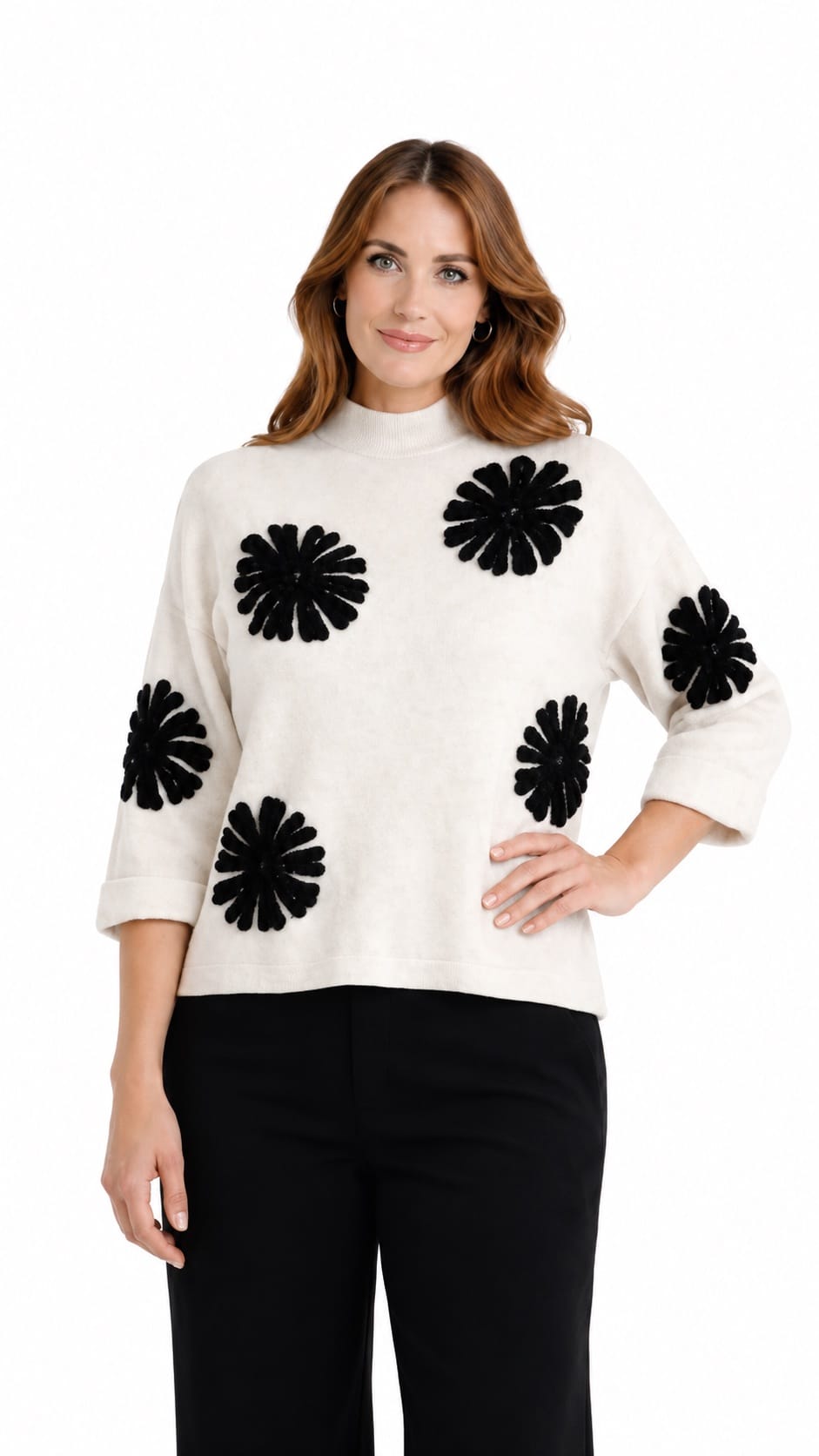 Femme Fatale Sweaters Femme Fatale Drop Shoulder Floral Sweater Femme Fatale Drop Shoulder Floral Sweater