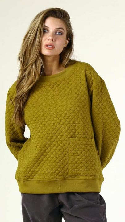 Fenini Tops Fenini Quilted Jacquard Pullover Fenini Quilted Jacquard Pullover