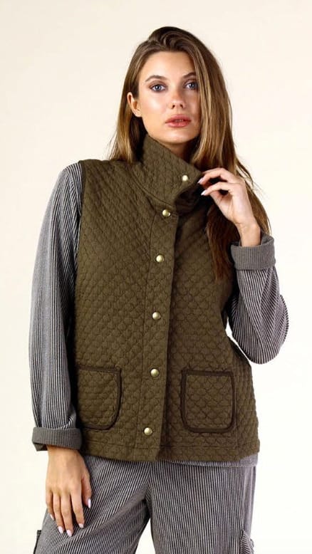 Fenini Vests Fenini Quilted Jacquard Vest Fenini Quilted Jacquard Vest