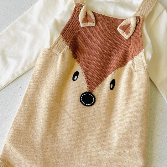 Viverano Organics  Fox Embroidered Romper Set