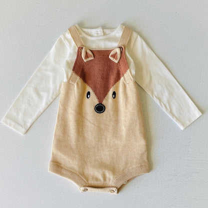 Viverano Organics  Fox Embroidered Romper Set
