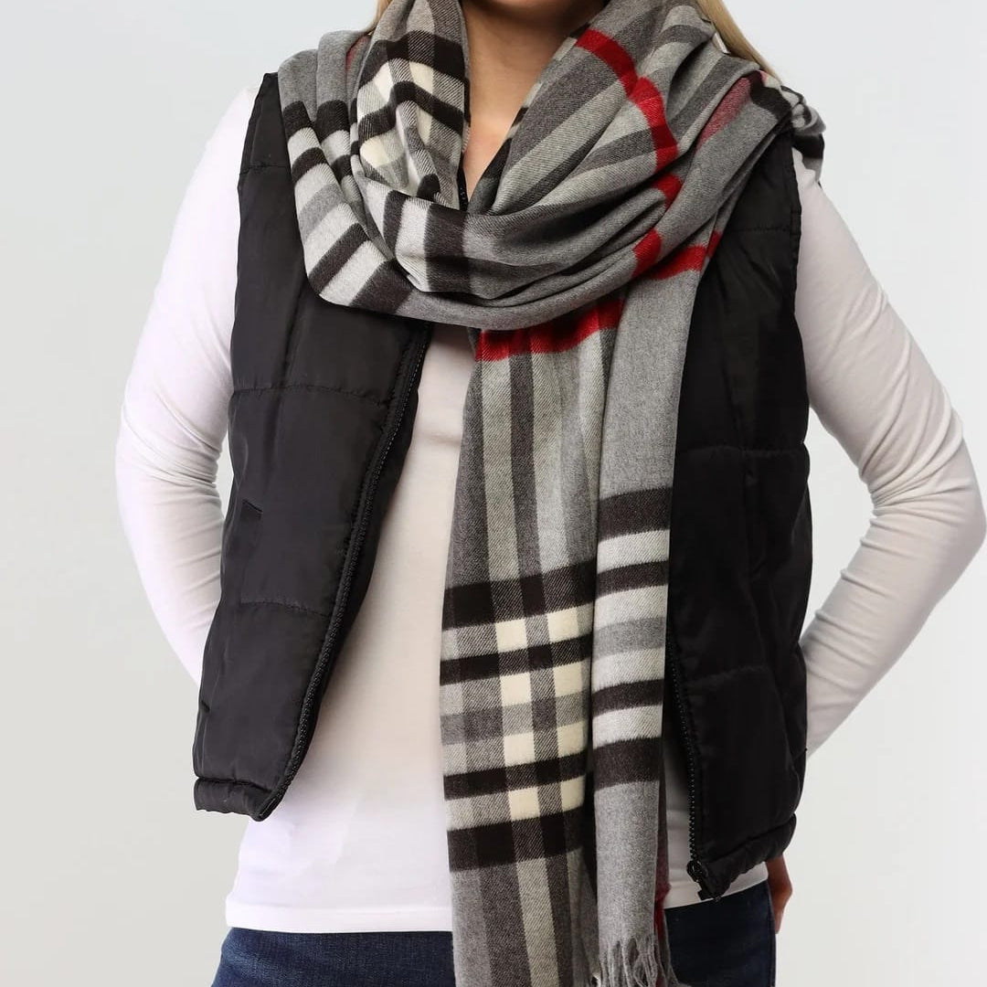 Fraas Scarves Scarves Fraas Plaid Cashmink Blanket Scarf 90070238 Fraas Plaid Cashmink Blanket Scarf