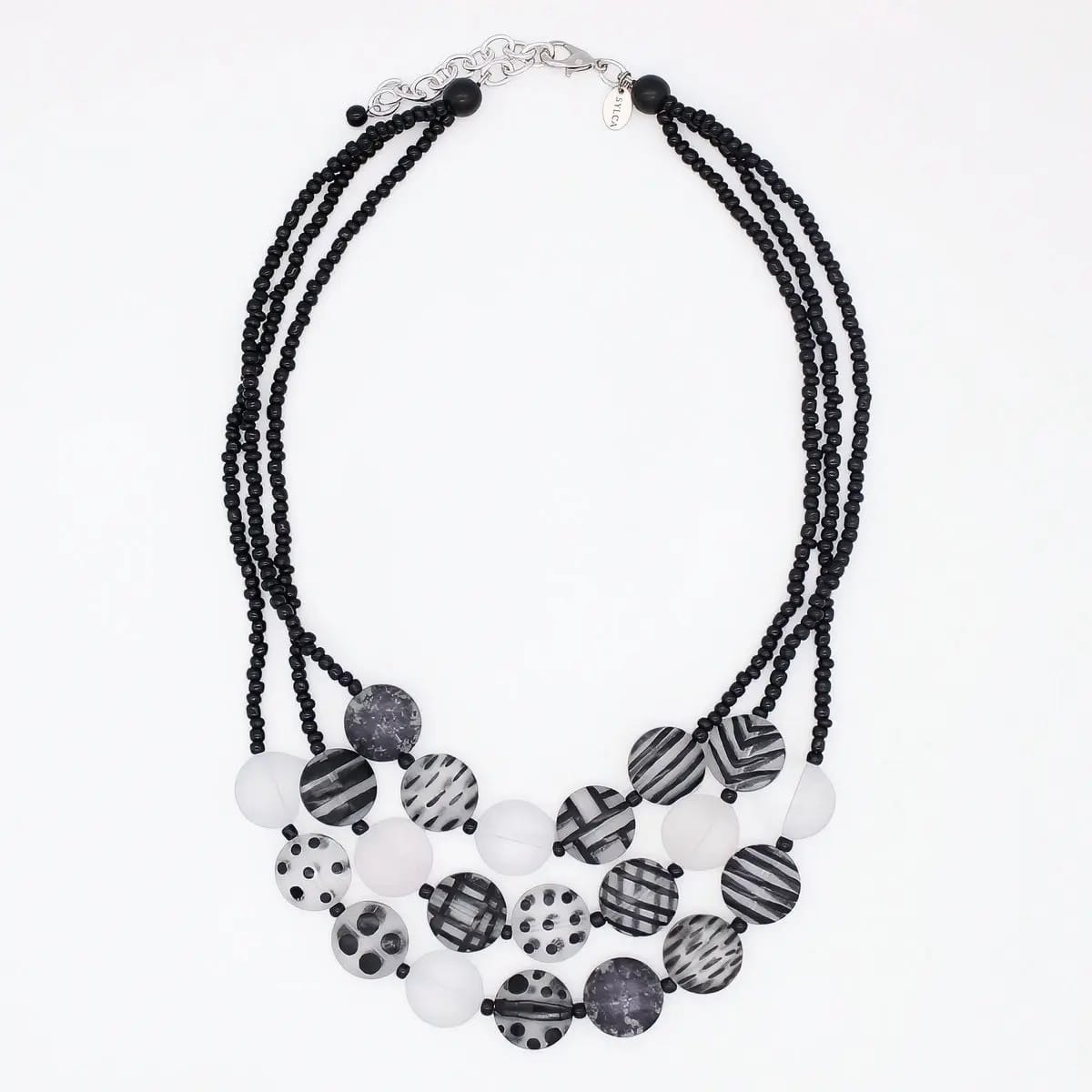 Sylca Designs Necklaces Sylca Sea Stone Triple Strand Necklace - Multiple Colors Sylca Sea Stone Triple Strand Necklace - Multiple Colors