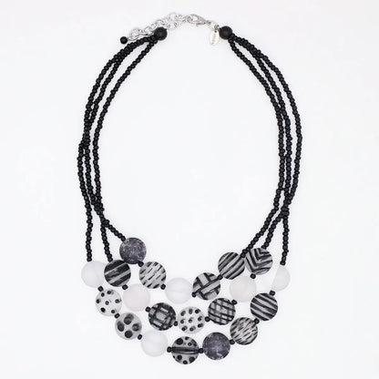 Sylca Designs Necklaces Sylca Sea Stone Triple Strand Necklace - Multiple Colors Sylca Sea Stone Triple Strand Necklace - Multiple Colors