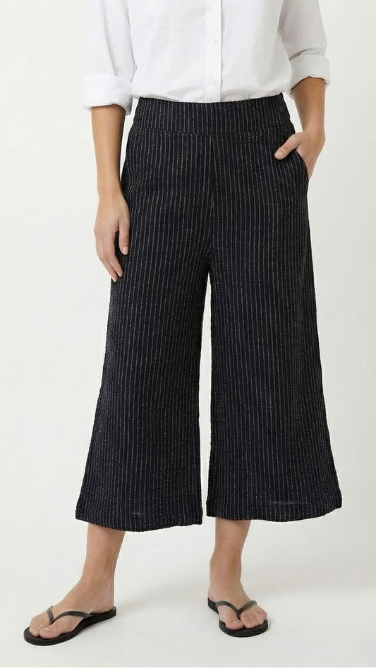Shannon Passero Cotton Gauze Pinstripe Tannie Culotte Pant