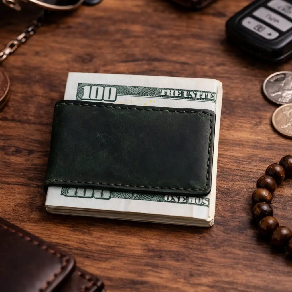 American Leather Goods Men's Accessories Genuine Full-Grain Leather Money Clip Wallet - Multiple Colors Genuine Full-Grain Leather Money Clip Wallet - Multiple Colors