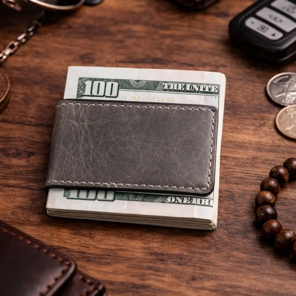American Leather Goods Men's Accessories Genuine Full-Grain Leather Money Clip Wallet - Multiple Colors Genuine Full-Grain Leather Money Clip Wallet - Multiple Colors