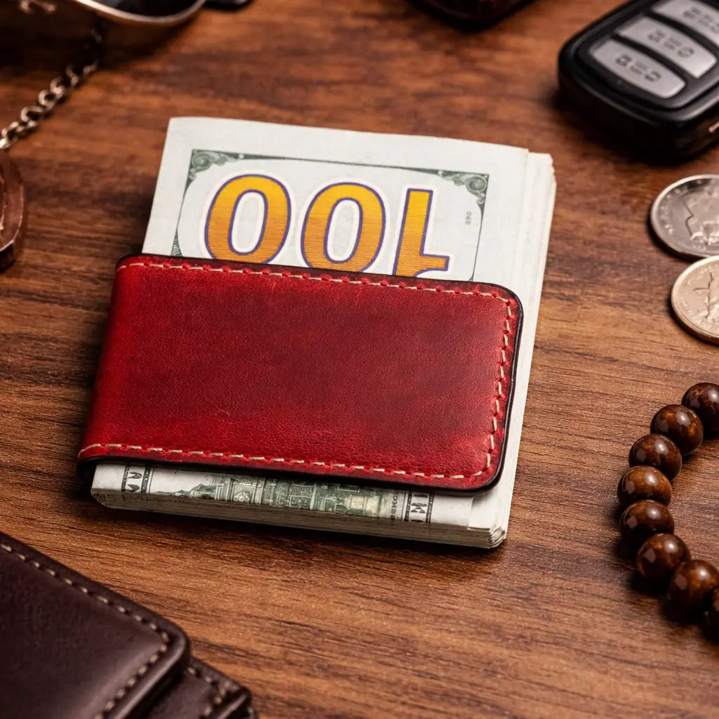 American Leather Goods Men's Accessories Genuine Full-Grain Leather Money Clip Wallet - Multiple Colors Genuine Full-Grain Leather Money Clip Wallet - Multiple Colors