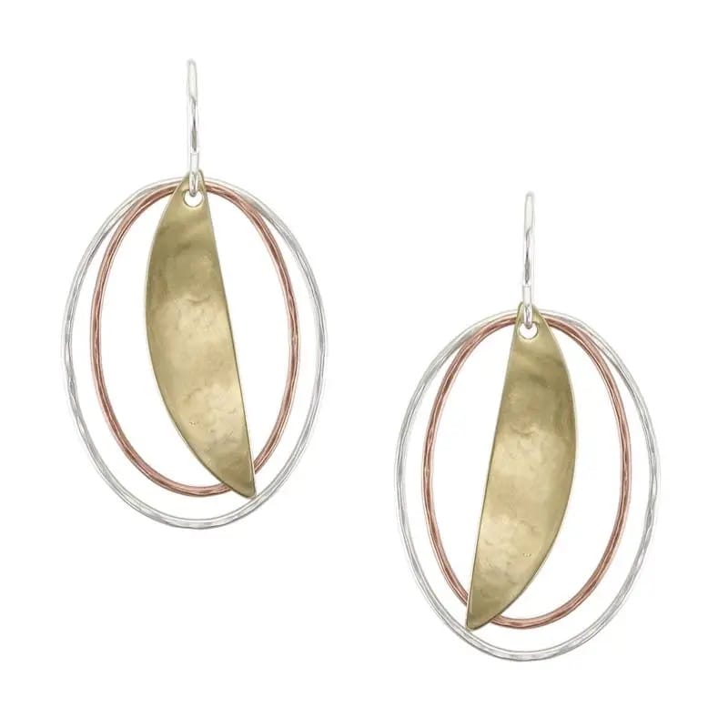 Marjorie Baer Earrings Marjorie Baer Graduated Wire Ovals with Fin Wire Earrings - E9805TW Marjorie Baer Graduated Wire Ovals with Fin Wire Earrings - E9805TW