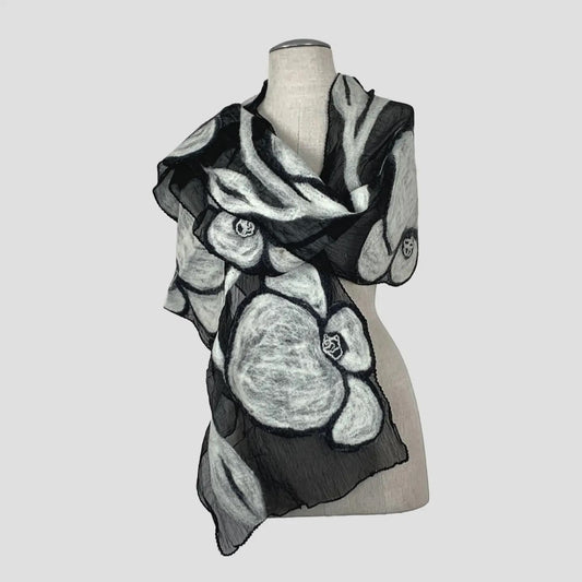 Feltiful Scarves Graphic Blossom Felted Scarf Graphic Blossom Felted Scarf