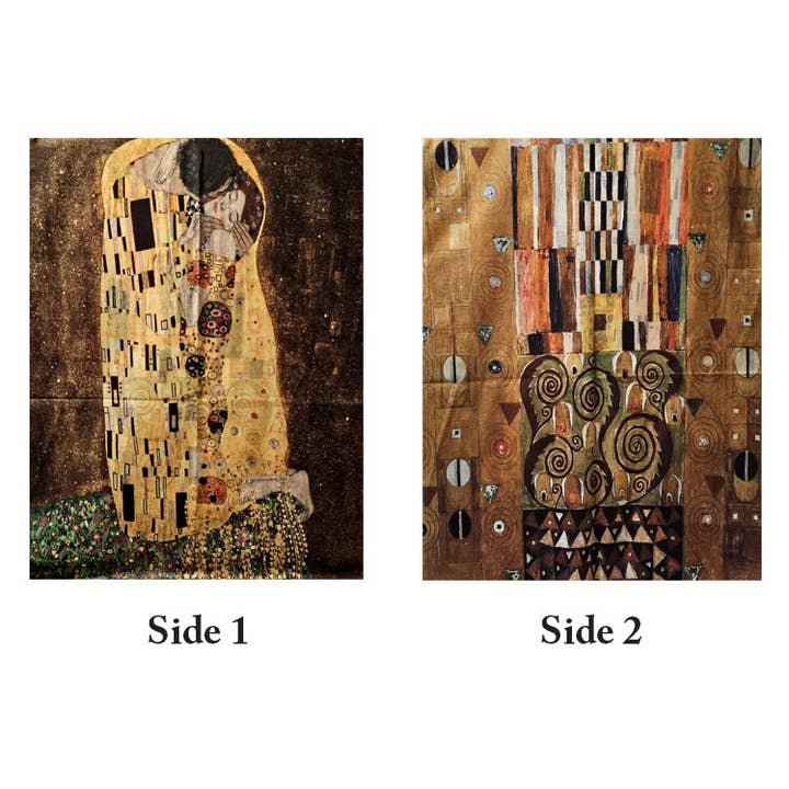 A side-by-side comparison of two panels showing parts of a gold-toned artwork, labeled Side 1 and Side 2. The image appears to be a collage or preview of a decorative art print or panel set rather than a single standalone product photo.