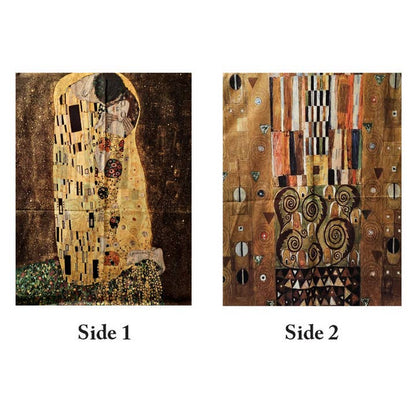 A side-by-side comparison of two panels showing parts of a gold-toned artwork, labeled Side 1 and Side 2. The image appears to be a collage or preview of a decorative art print or panel set rather than a single standalone product photo.