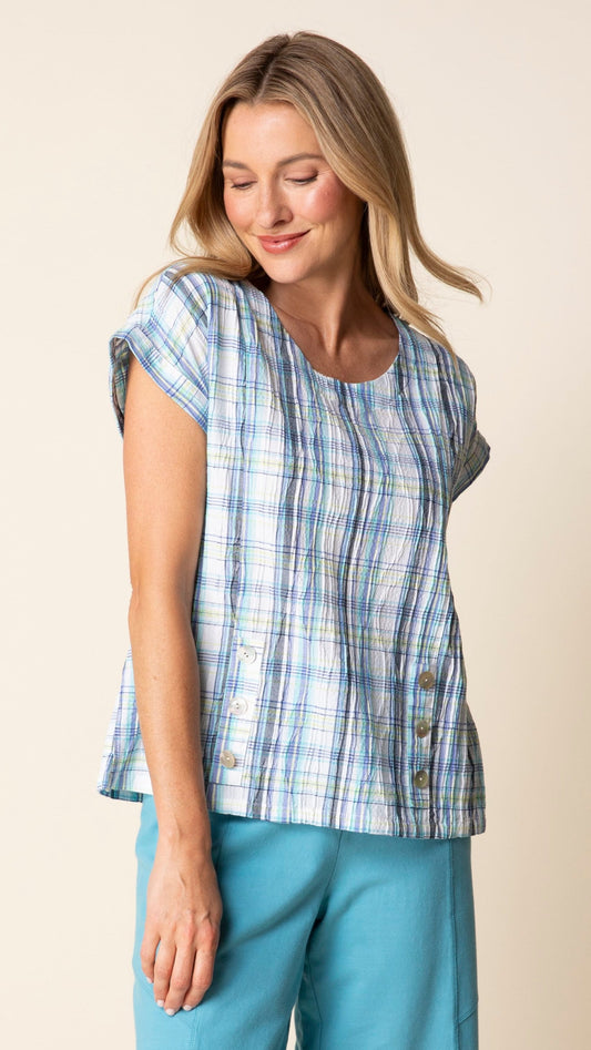 Habitat Tops Habitat Blurred Plaid Harwich Pullover Habitat Blurred Plaid Harwich Pullover