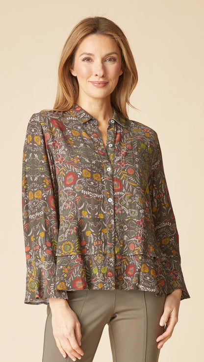 Habitat Blouses Habitat English Garden Flounce Bracelet Sleeve Shirt - Multiple Colors 95872222 Habitat English Garden Flounce Bracelet Sleeve Shirt - Multiple Colors