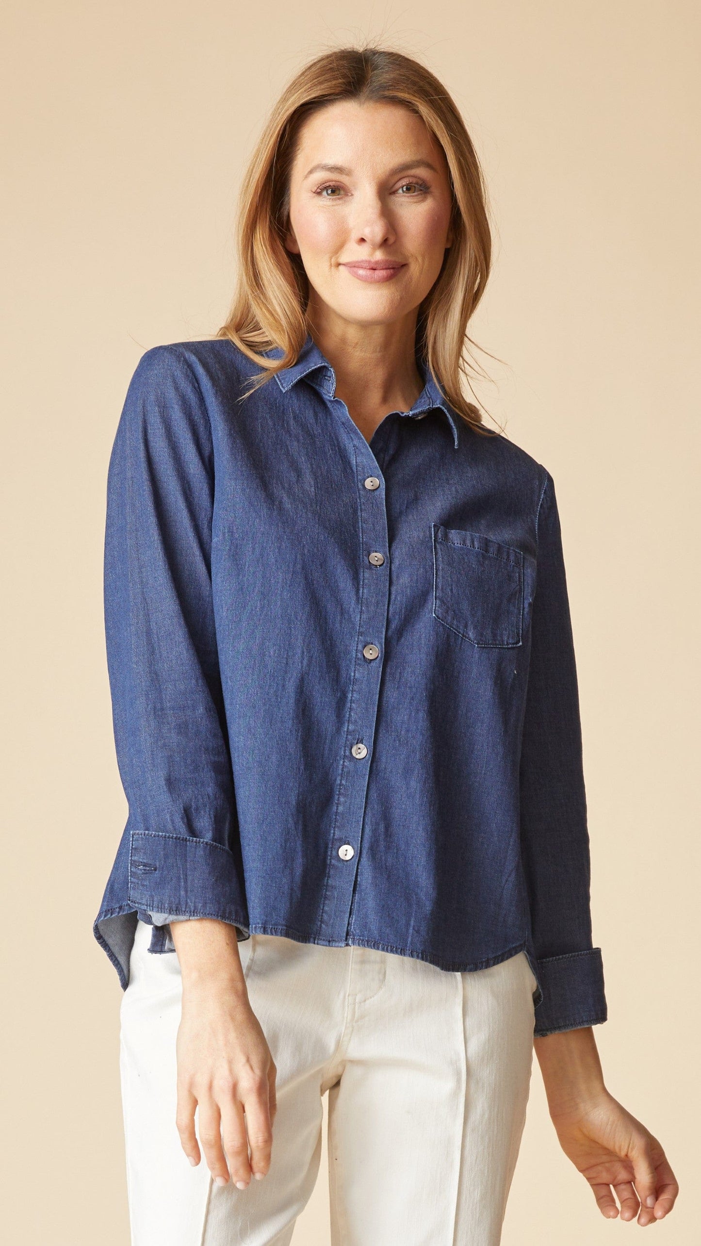 Habitat Tops Habitat Perfect Travel Shaped Hem Shirt - Multiple Colors Habitat Perfect Travel Shaped Hem Shirt - Multiple Colors