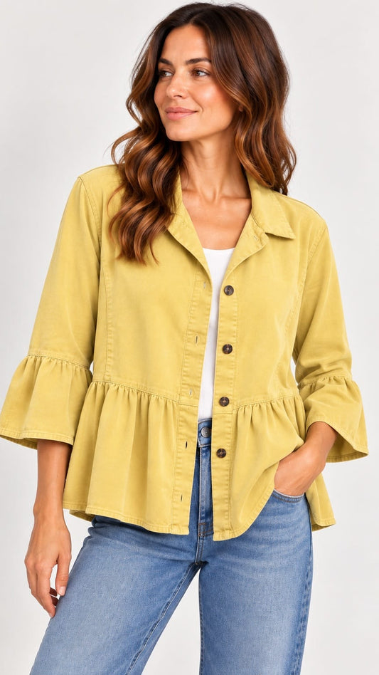 Heartstrings Jackets Heartstrings by Kleen Corduroy Ruffle Jacket Heartstrings by Kleen Corduroy Ruffle Jacket