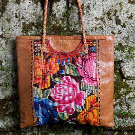 Altiplano Huipile and Leather Tote