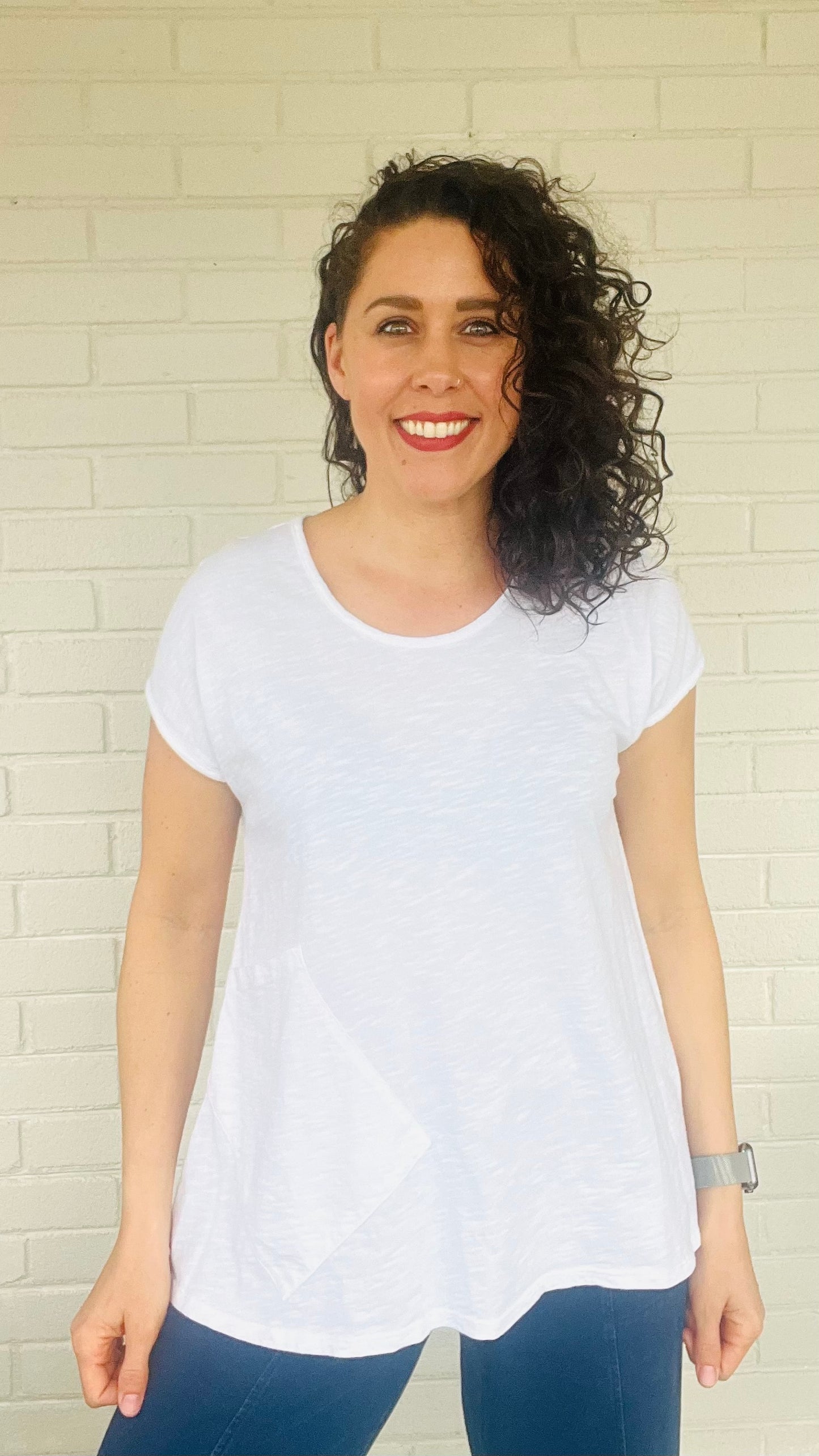 Cotton Lani Scoop Neck Pocket Top