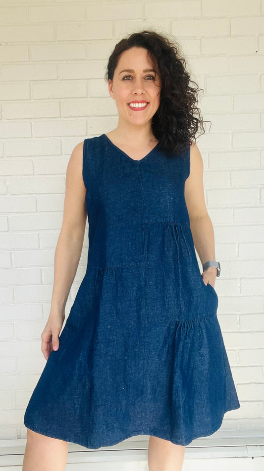 Cut Loose Denim Patch Dress