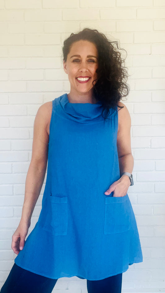 Heartstrings by Kleen Linen Cowl Tunic Dress
