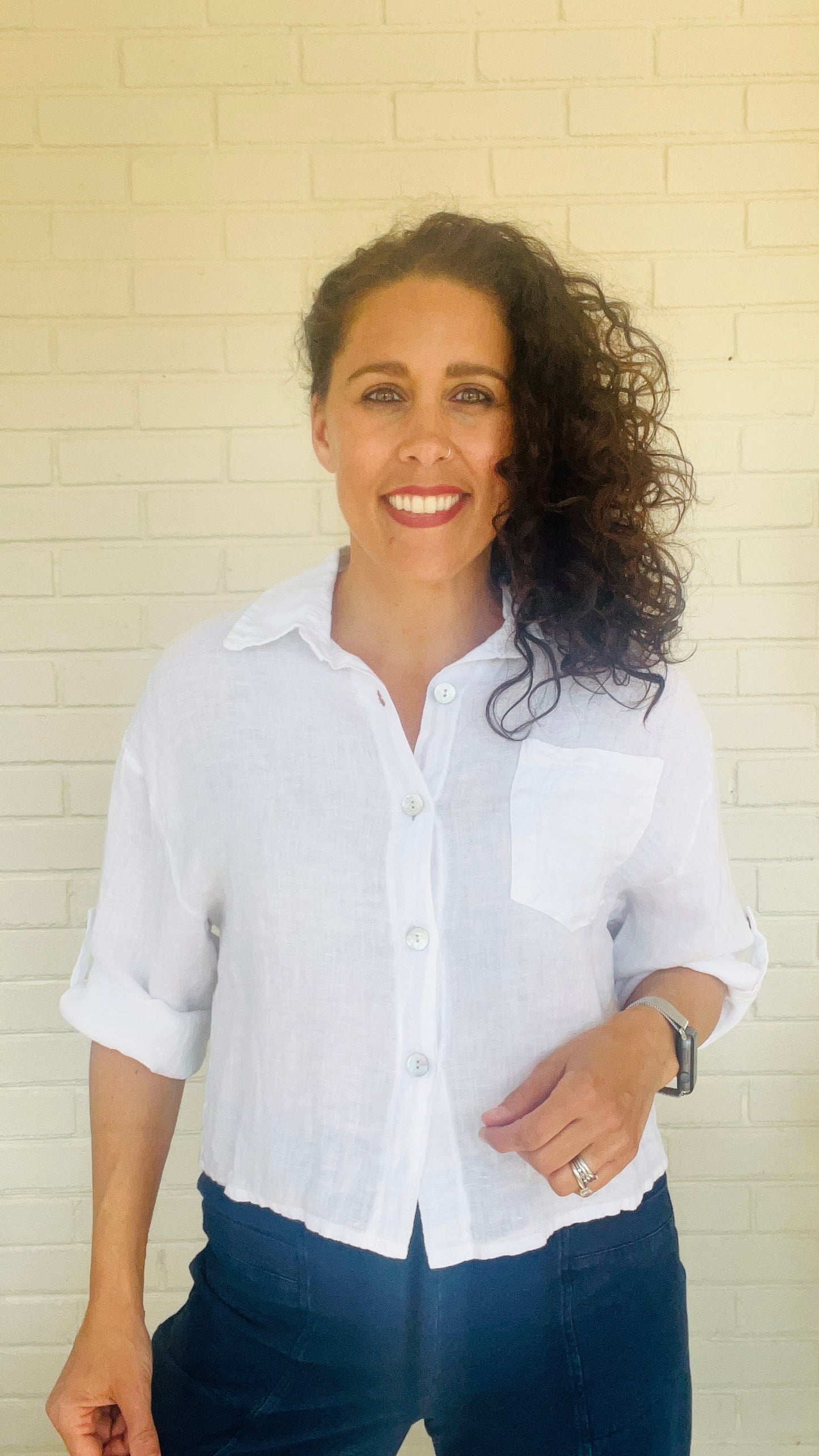 Amorosa Cropped Linen Shirt - Multiple Colors