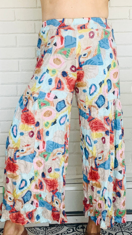 Shana Apparel Crinkle Palazzo Pant