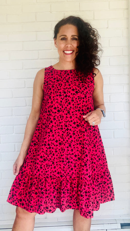 Heartstrings by Kleen Floral Ruffle Tank Dress