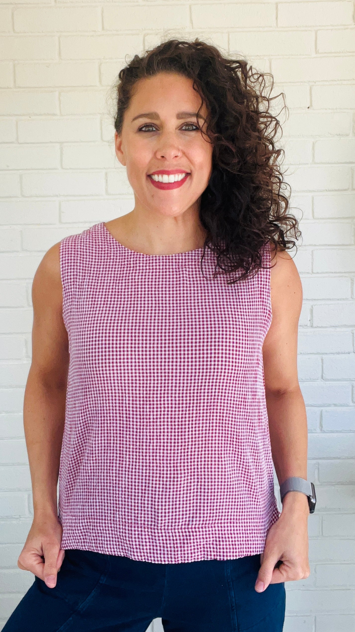 Cut Loose Crinkle Check Wide Facing Shell - Multiple Colors