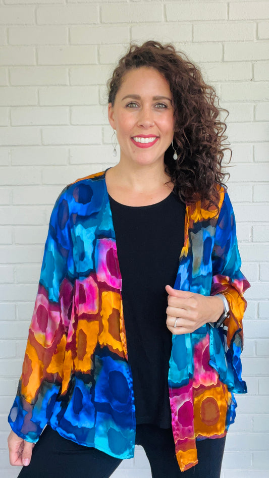 Ammpoure Short Open Jacket - Multiple Prints