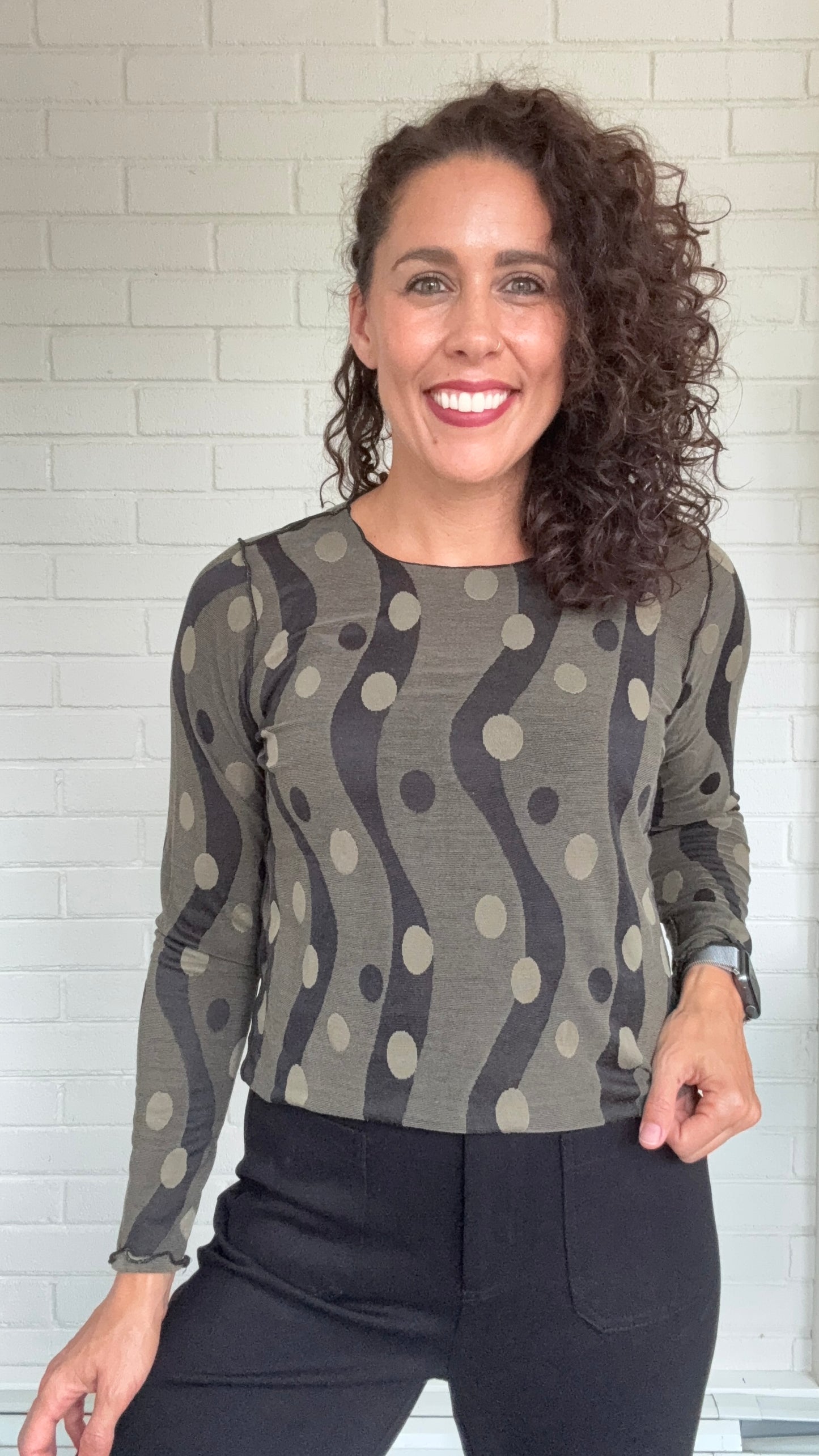 Cut Loose Dot Jacquard Pearl Edge Tee - Multiple Colors