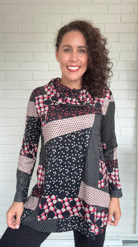Jess & Jane French Brushed Cowl Neck Tunic