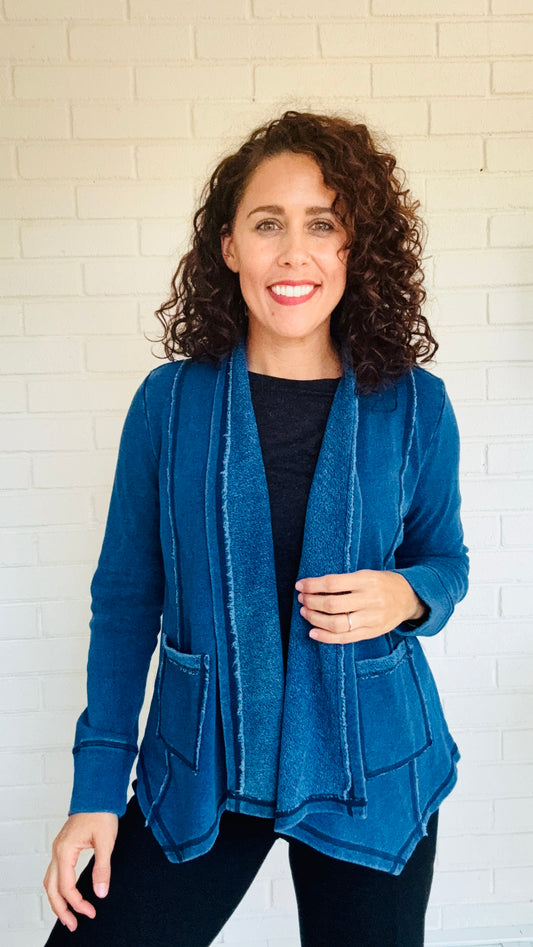 Escape Color Wash Terry Cardigan