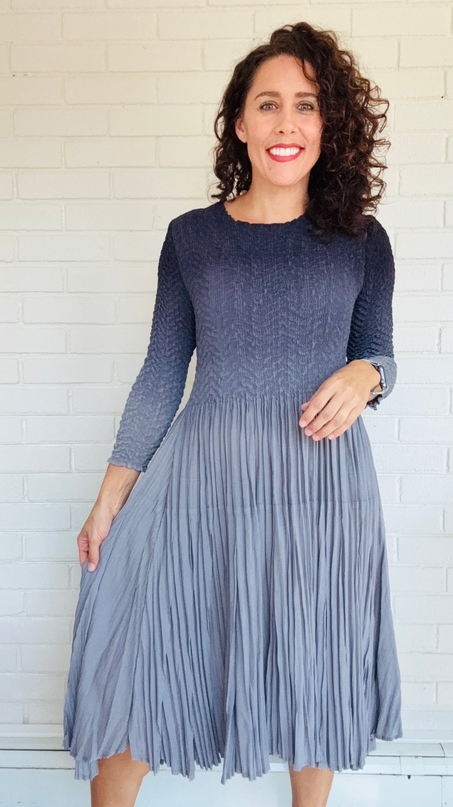 Vanite Ombre 3/4 Sleeve Dress - Multiple Colors